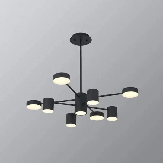 Minimalist Led Chandelier For Living Room - Starburst Pendant Light 8 / Black