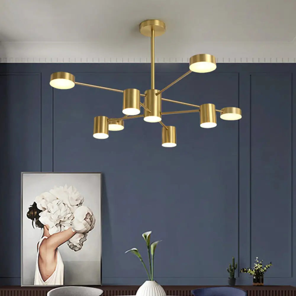 Minimalist Led Chandelier For Living Room - Starburst Pendant Light 8 / Gold