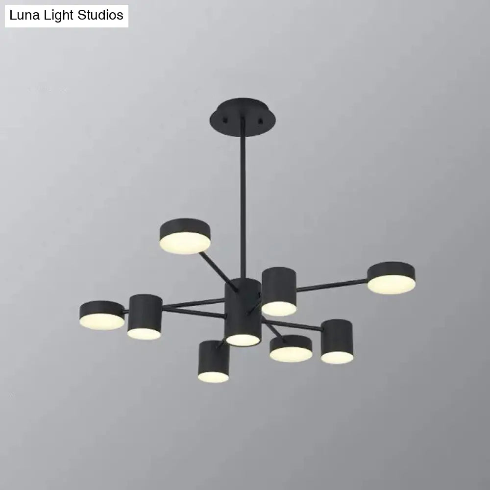 Starburst Led Living Room Chandelier - Minimalist Metallic Pendant Light 8 / Black