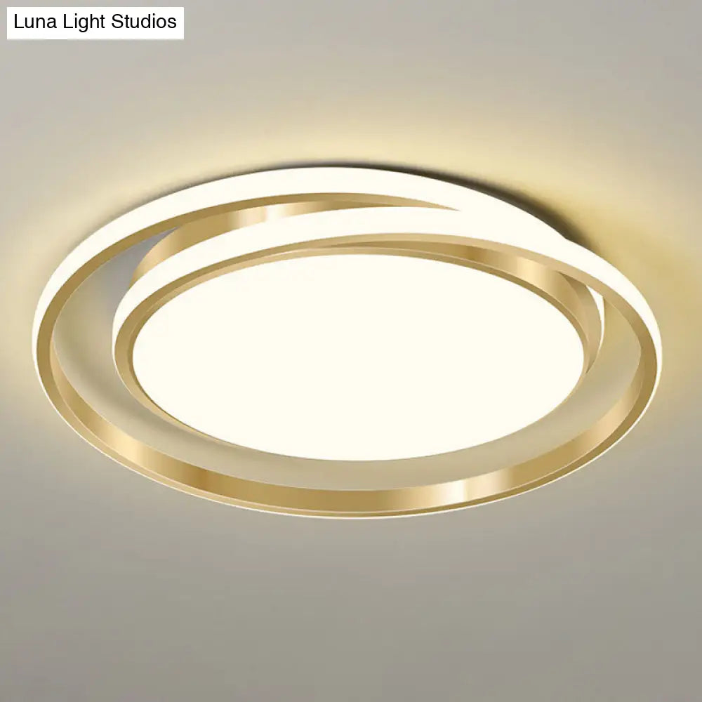 Minimalist Led Circle Flush Ceiling Light Acrylic Bedroom-Ready Gold / Small