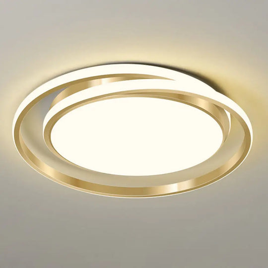 Minimalist Led Circle Flush Ceiling Light Acrylic Bedroom - Ready Gold / Small