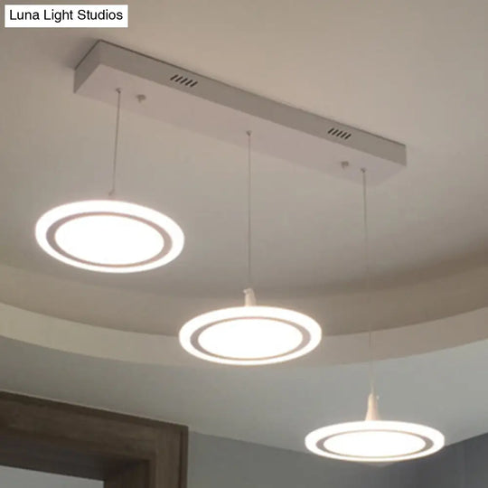 Minimalist White Led Circles Pendant Light For Stairs And Dining Area 3 /