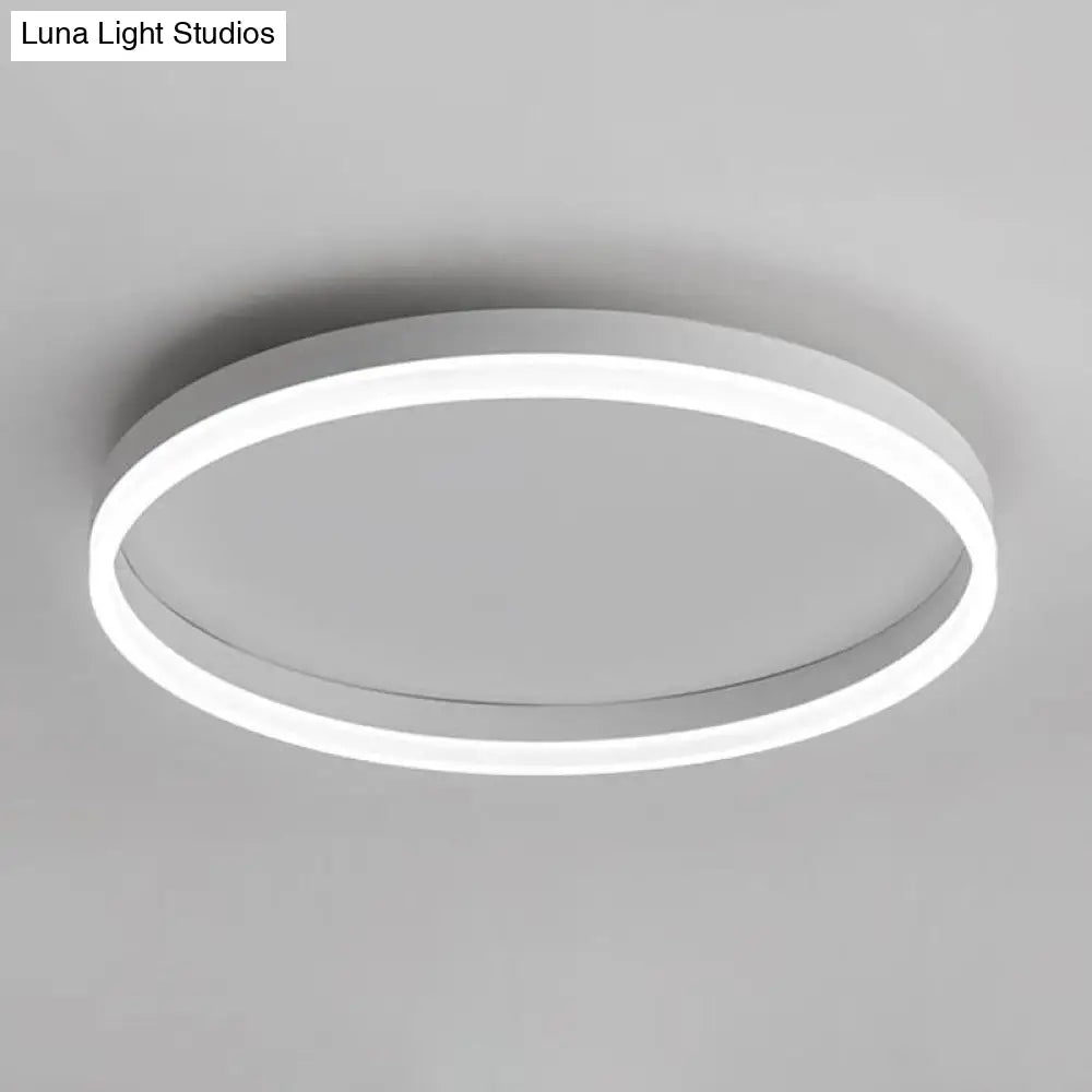 Minimalist Led Circular Flush Mount For Bedrooms With Acrylic Cover