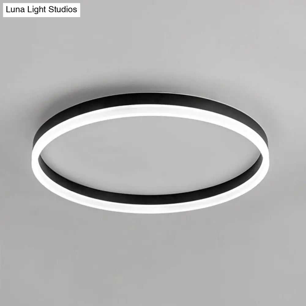 Minimalist Led Circular Flush Mount For Bedrooms With Acrylic Cover