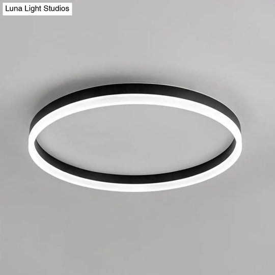 Minimalist Led Circular Flush Mount For Bedrooms With Acrylic Cover