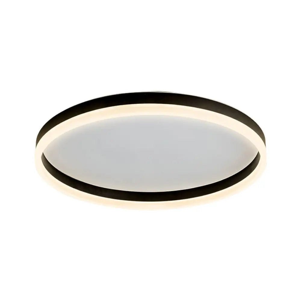 Minimalist Led Circular Flush Mount For Bedrooms With Acrylic Cover Black / Warm Small