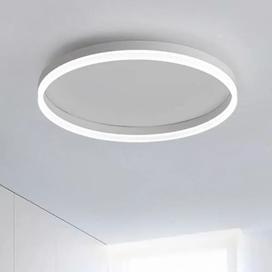 Minimalist Led Circular Flush Mount For Bedrooms With Acrylic Cover White / Small