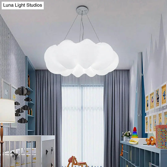 Minimalist Led Cloud Ceiling Light - White Suspension Lighting For Bedroom