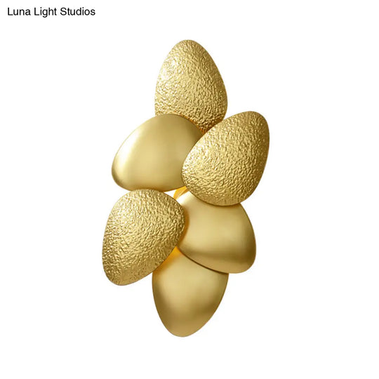 Minimalist Led Cobblestone Wall Light In Brass For Living Room Décor