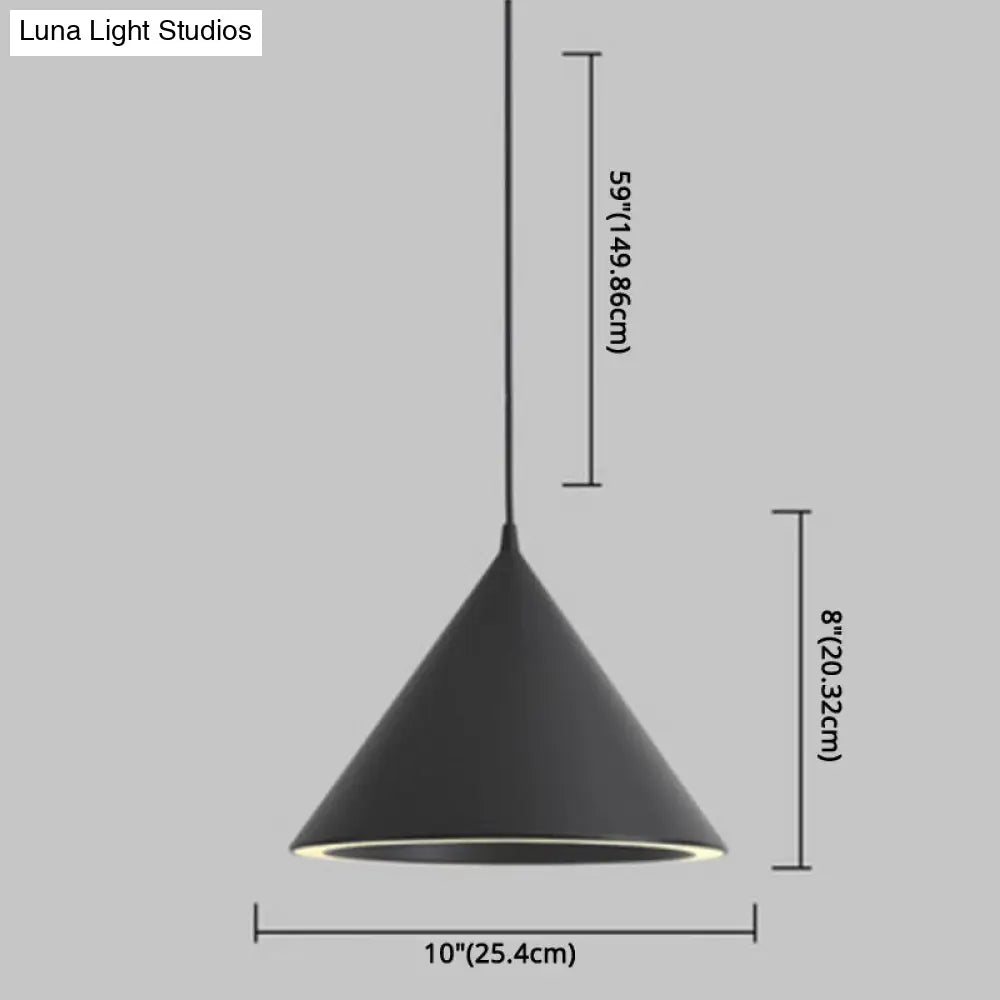 Minimalist Led Conical Pendant Light - Stylish Metal Ceiling Fixture