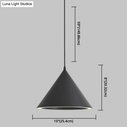 Minimalist Led Conical Pendant Light - Stylish Metal Ceiling Fixture