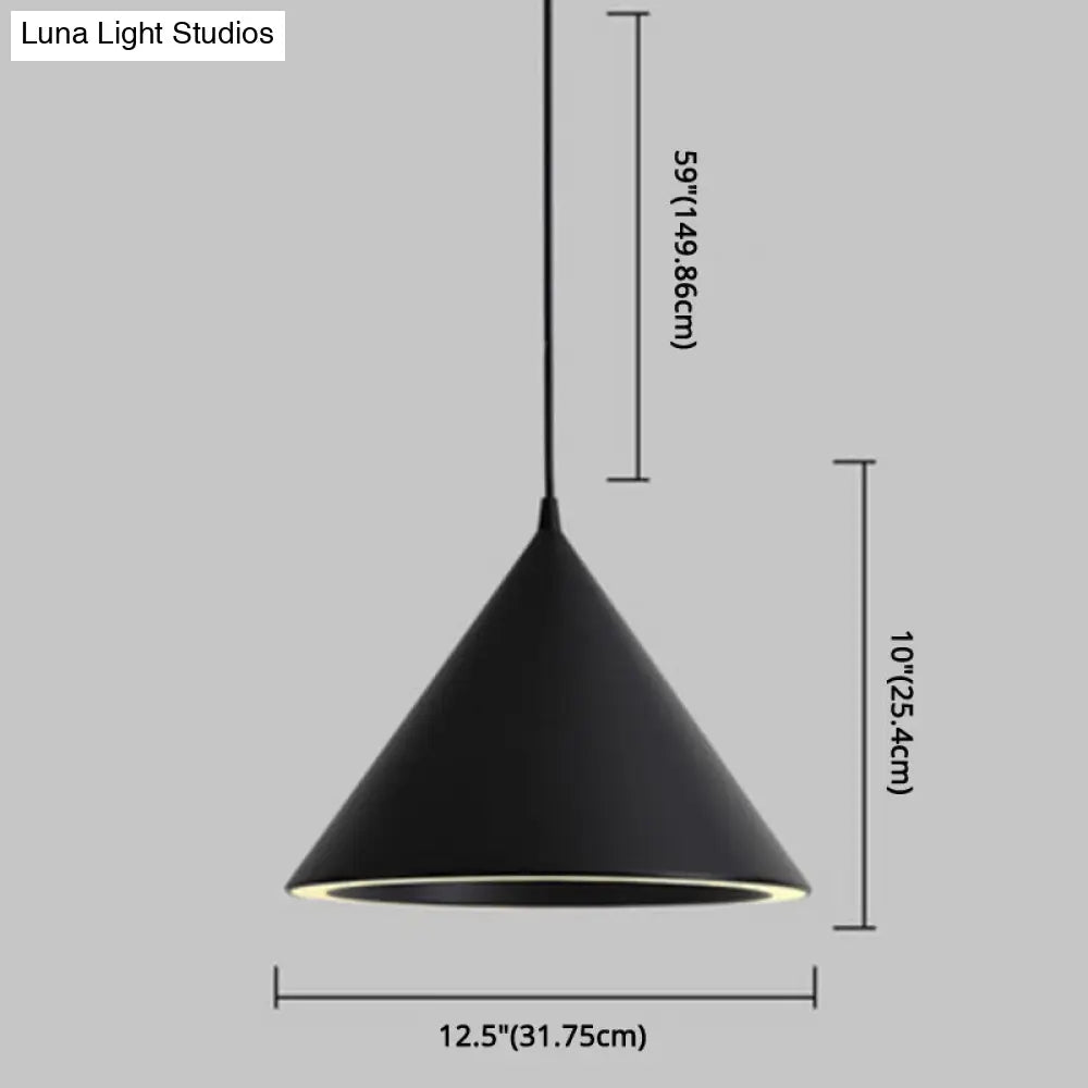 Minimalist Led Conical Pendant Light - Stylish Metal Ceiling Fixture