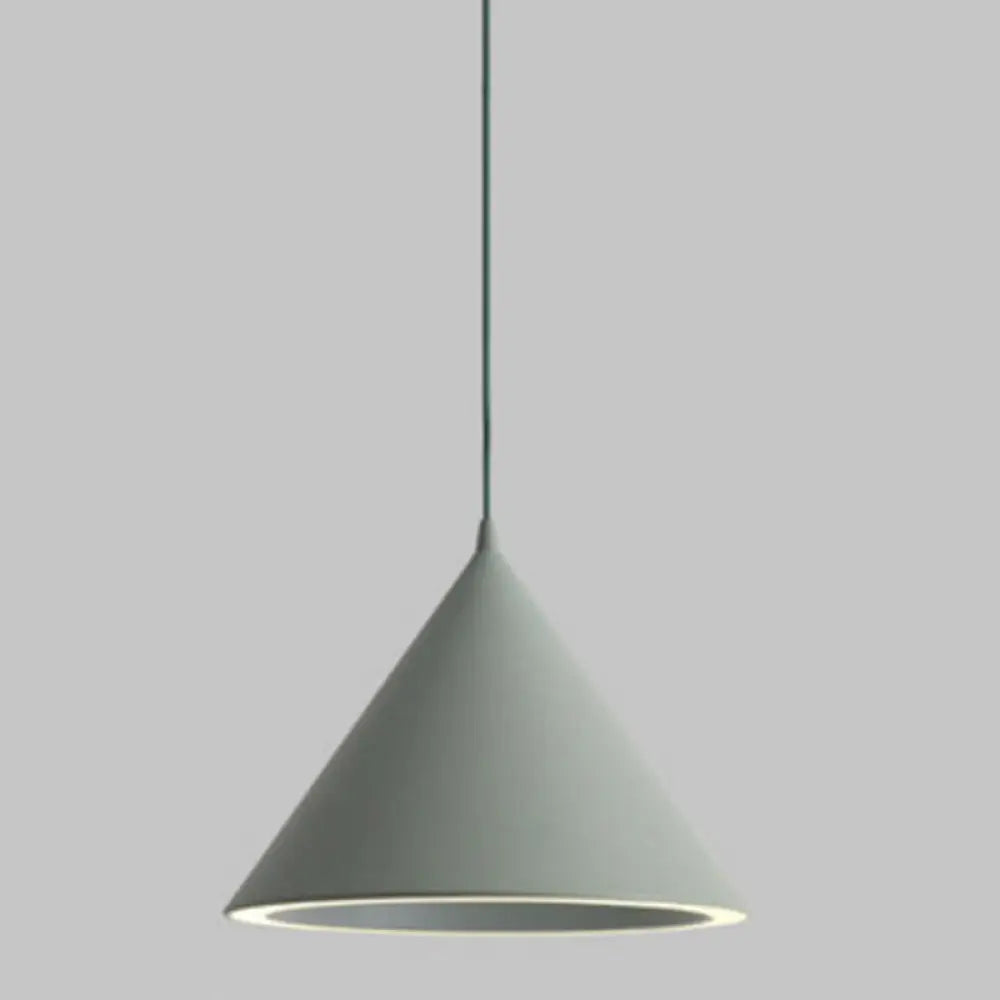 Minimalist Led Conical Pendant Light - Stylish Metal Ceiling Fixture Green / Warm 10