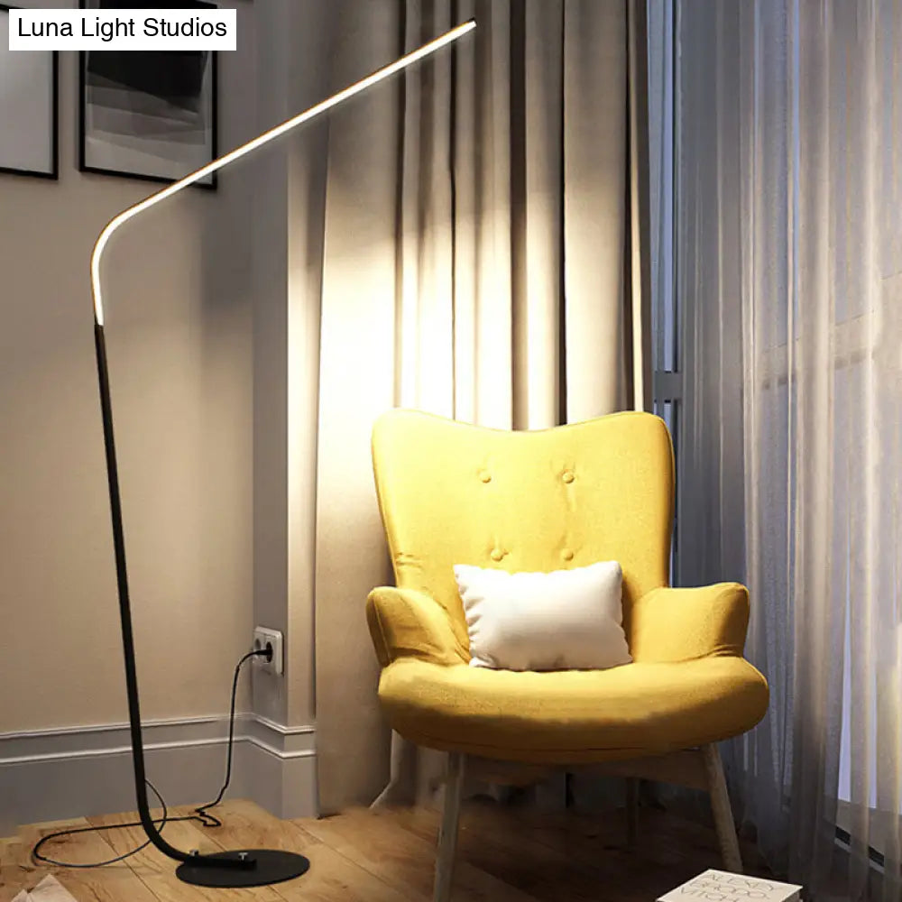 Minimalist Led Floor Lamp For Living Room - Acrylic Fishing Rod Design