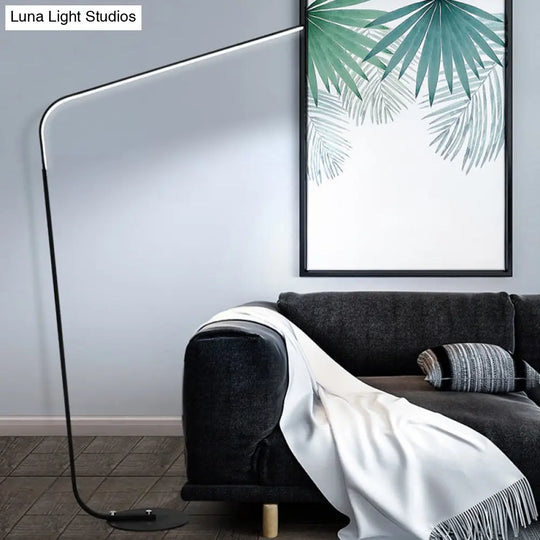 Minimalist Led Floor Lamp For Living Room - Acrylic Fishing Rod Design