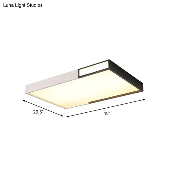 Minimalist Led Flush Light In Black-White Design With Multiple Shapes And Warm/White Options