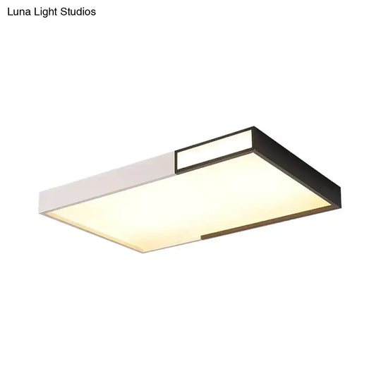 Minimalist Led Flush Light In Black-White Design With Multiple Shapes And Warm/White Options