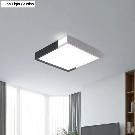 Minimalist Led Flush Light In Black-White Design With Multiple Shapes And Warm/White Options