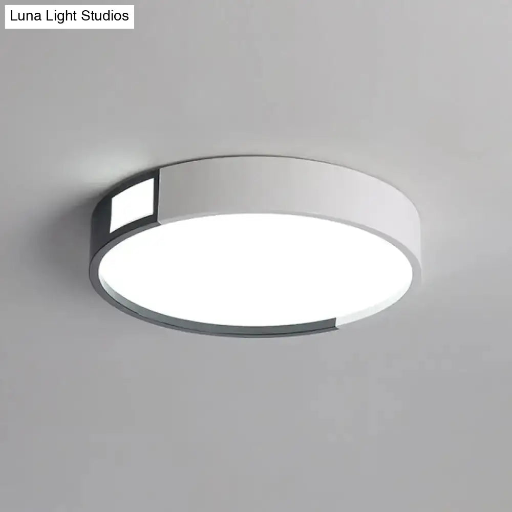 Minimalist Led Flush Light In Black-White Design With Multiple Shapes And Warm/White Options