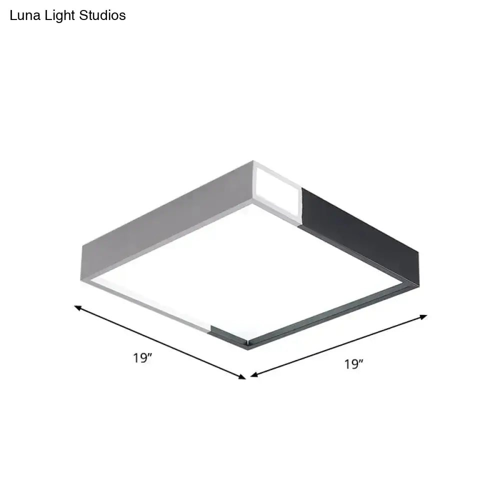 Minimalist Led Flush Light In Black-White Design With Multiple Shapes And Warm/White Options