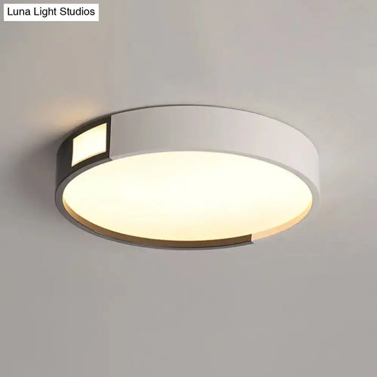 Minimalist Led Flush Light In Black-White Design With Multiple Shapes And Warm/White Options