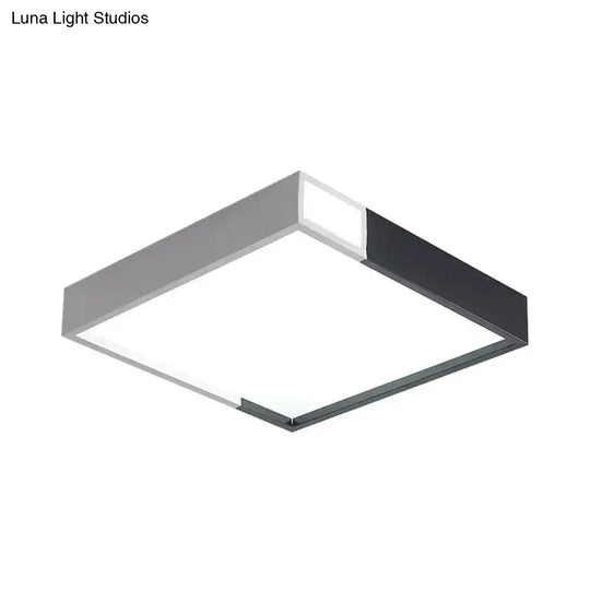 Minimalist Led Flush Light In Black-White Design With Multiple Shapes And Warm/White Options