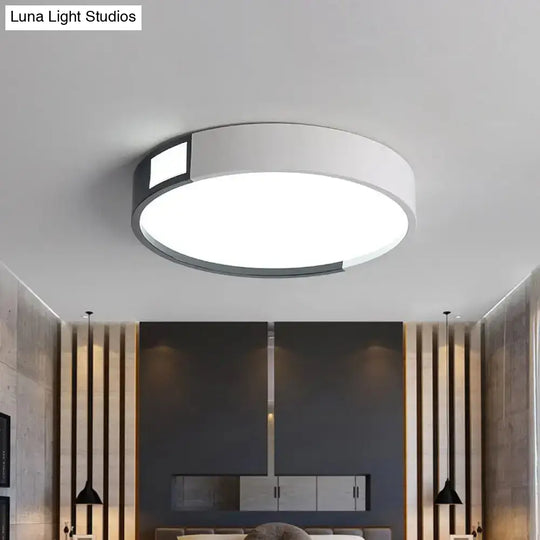 Minimalist Led Flush Light In Black-White Design With Multiple Shapes And Warm/White Options