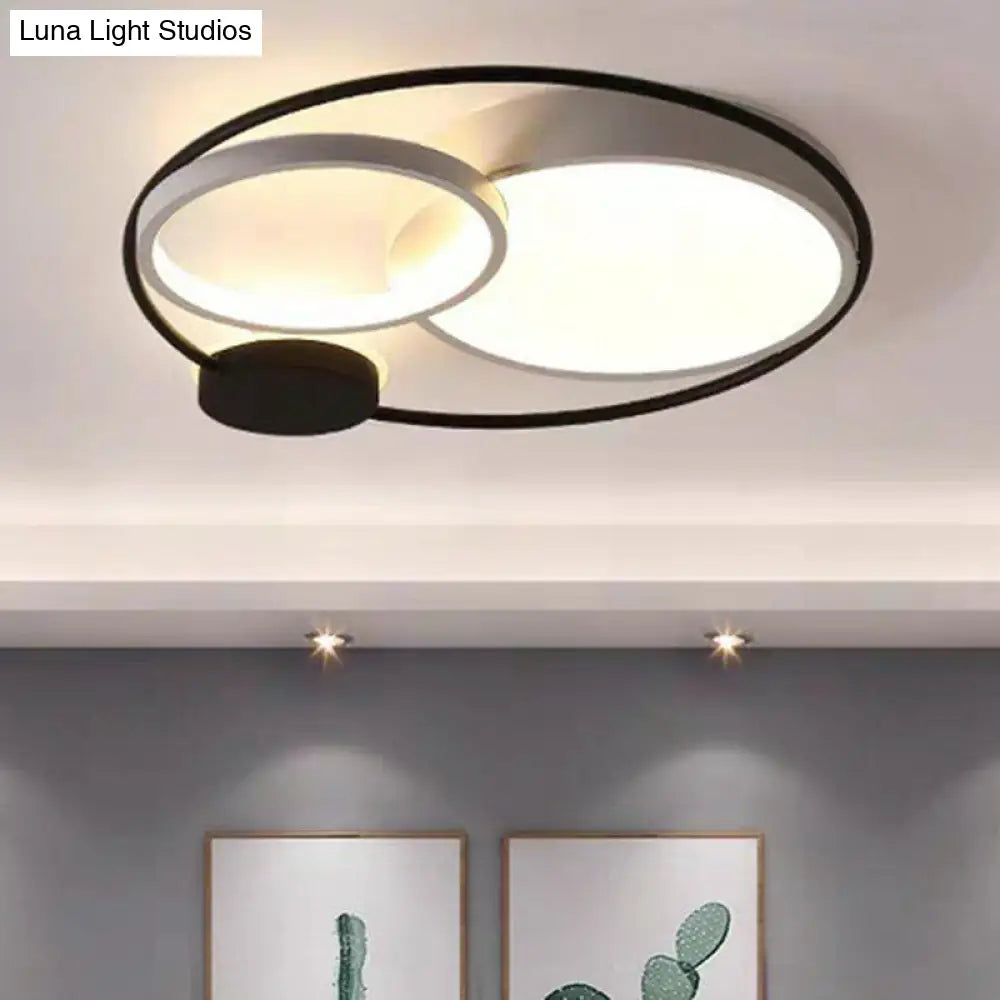 Minimalist Led Flush Mount: Acrylic Circular Lighting Fixture For Bedroom