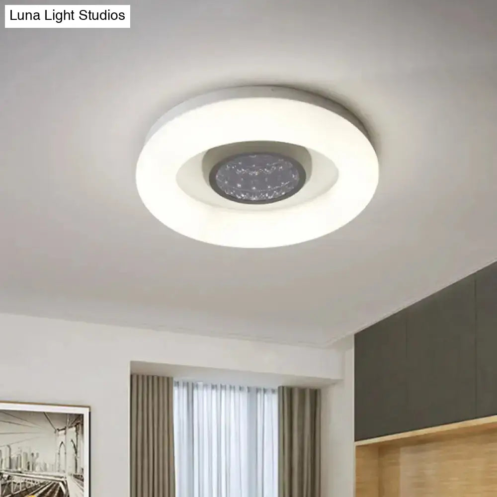 Minimalist Led Flush Mount Ceiling Light - Circular Acrylic Silver/Grey/Black Ideal For Hotels