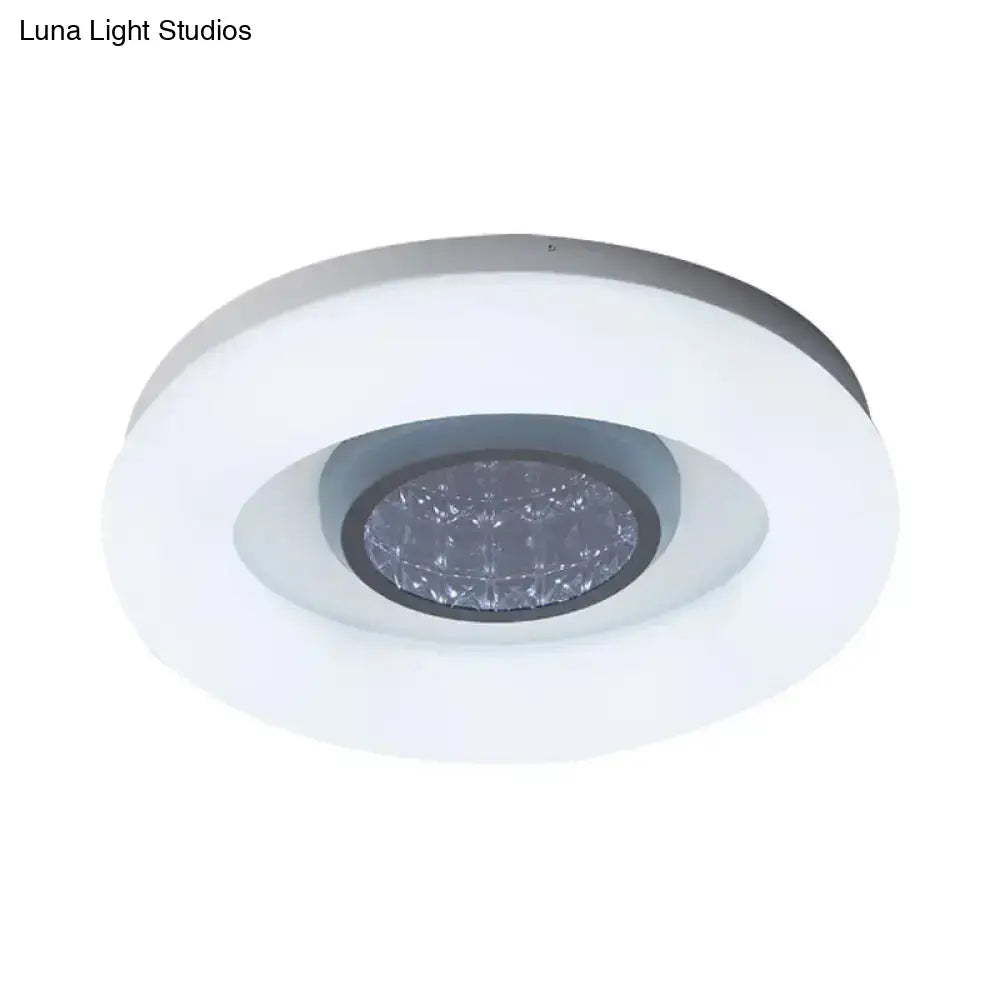 Minimalist Led Flush Mount Ceiling Light - Circular Acrylic Silver/Grey/Black Ideal For Hotels