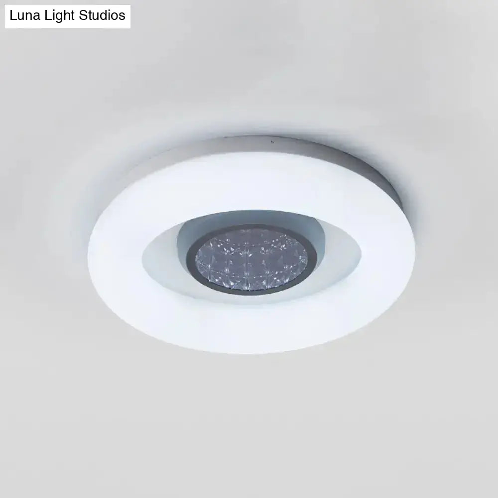 Minimalist Led Flush Mount Ceiling Light - Circular Acrylic Silver/Grey/Black Ideal For Hotels