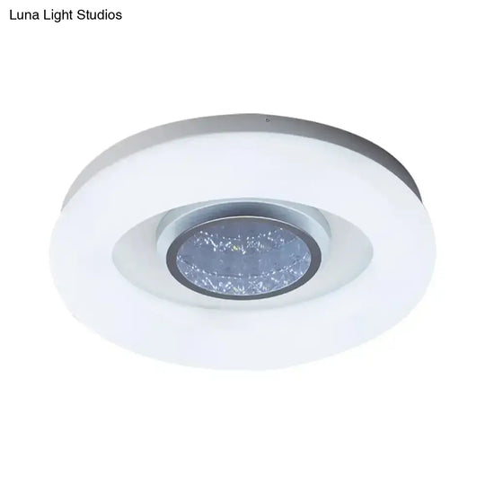 Minimalist Led Flush Mount Ceiling Light - Circular Acrylic Silver/Grey/Black Ideal For Hotels