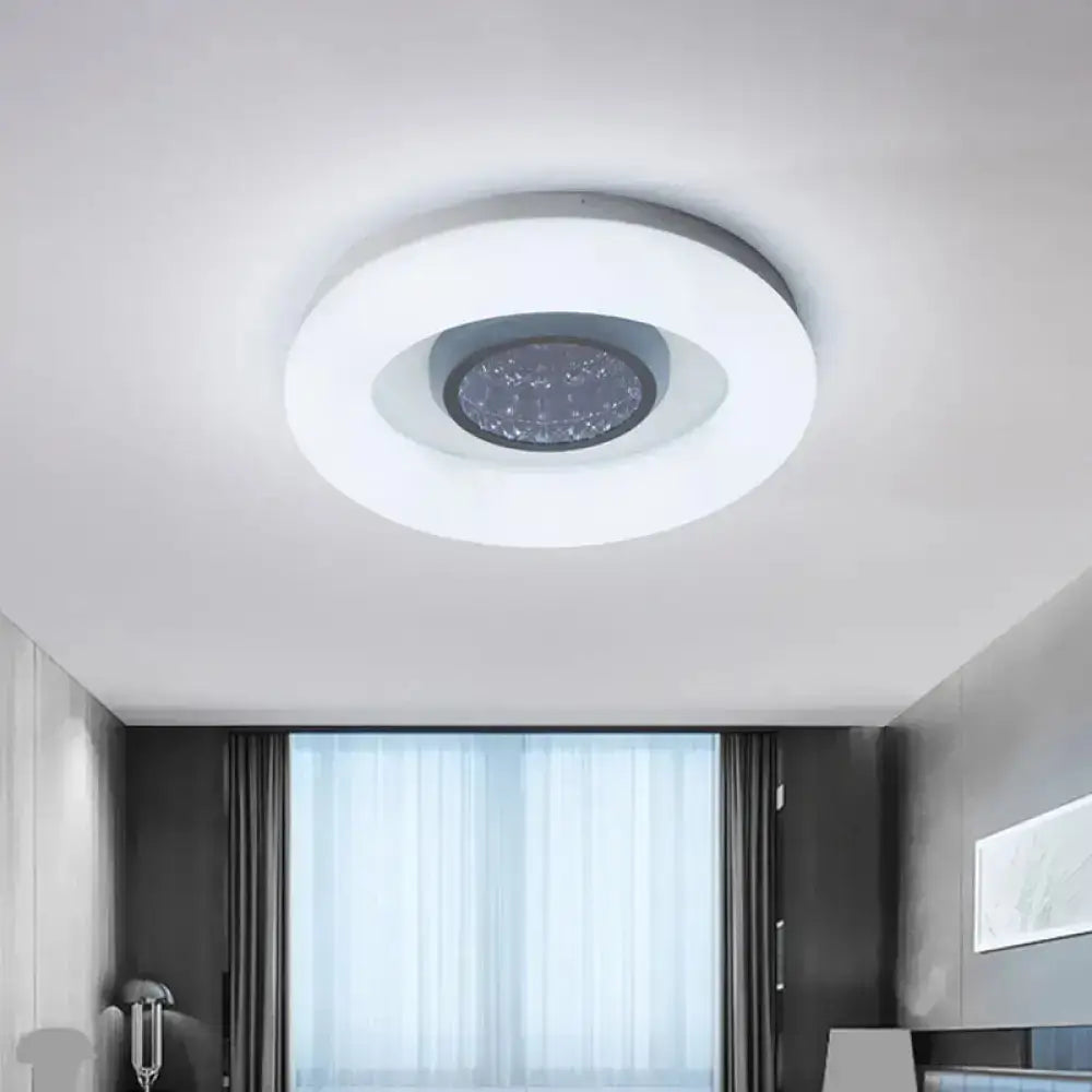 Minimalist Led Flush Mount Ceiling Light - Circular Acrylic Silver/Grey/Black Ideal For Hotels Grey