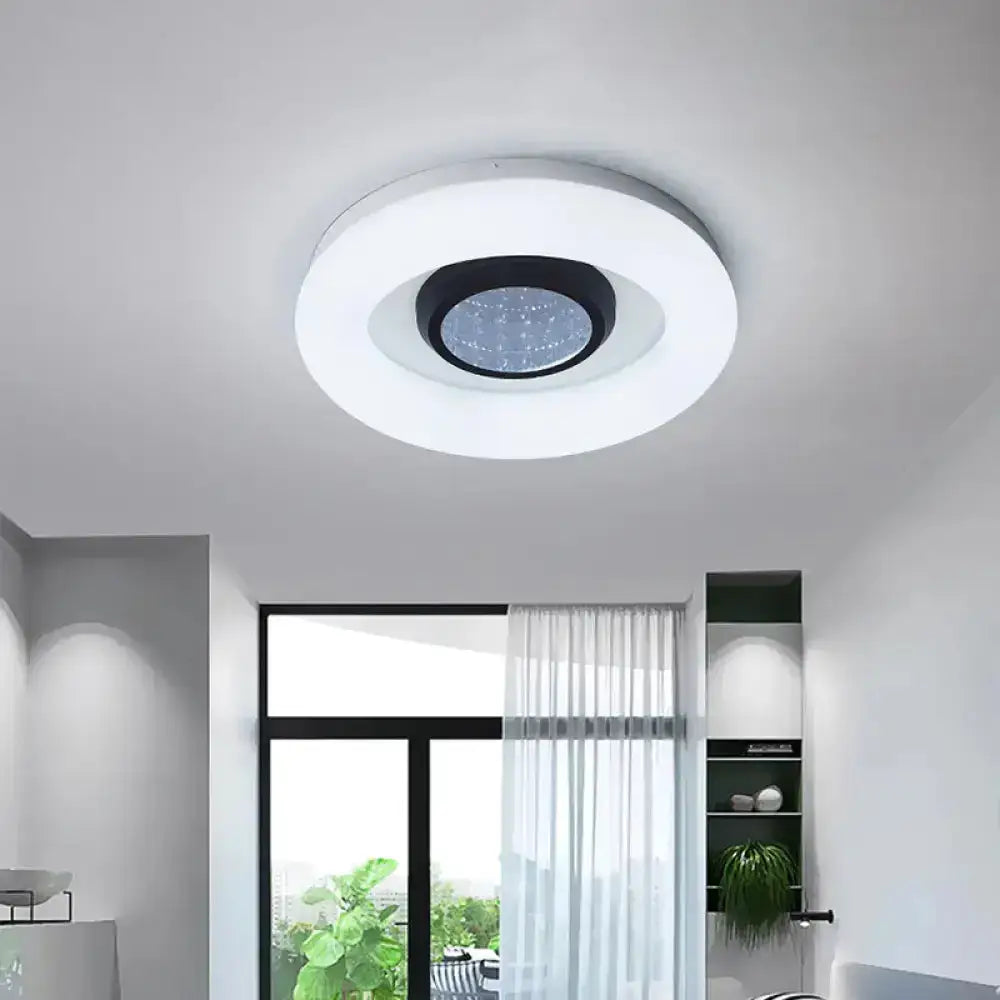 Minimalist Led Flush Mount Ceiling Light - Circular Acrylic Silver/Grey/Black Ideal For Hotels Black