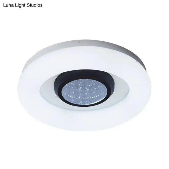 Minimalist Led Flush Mount Ceiling Light - Circular Acrylic Silver/Grey/Black Ideal For Hotels