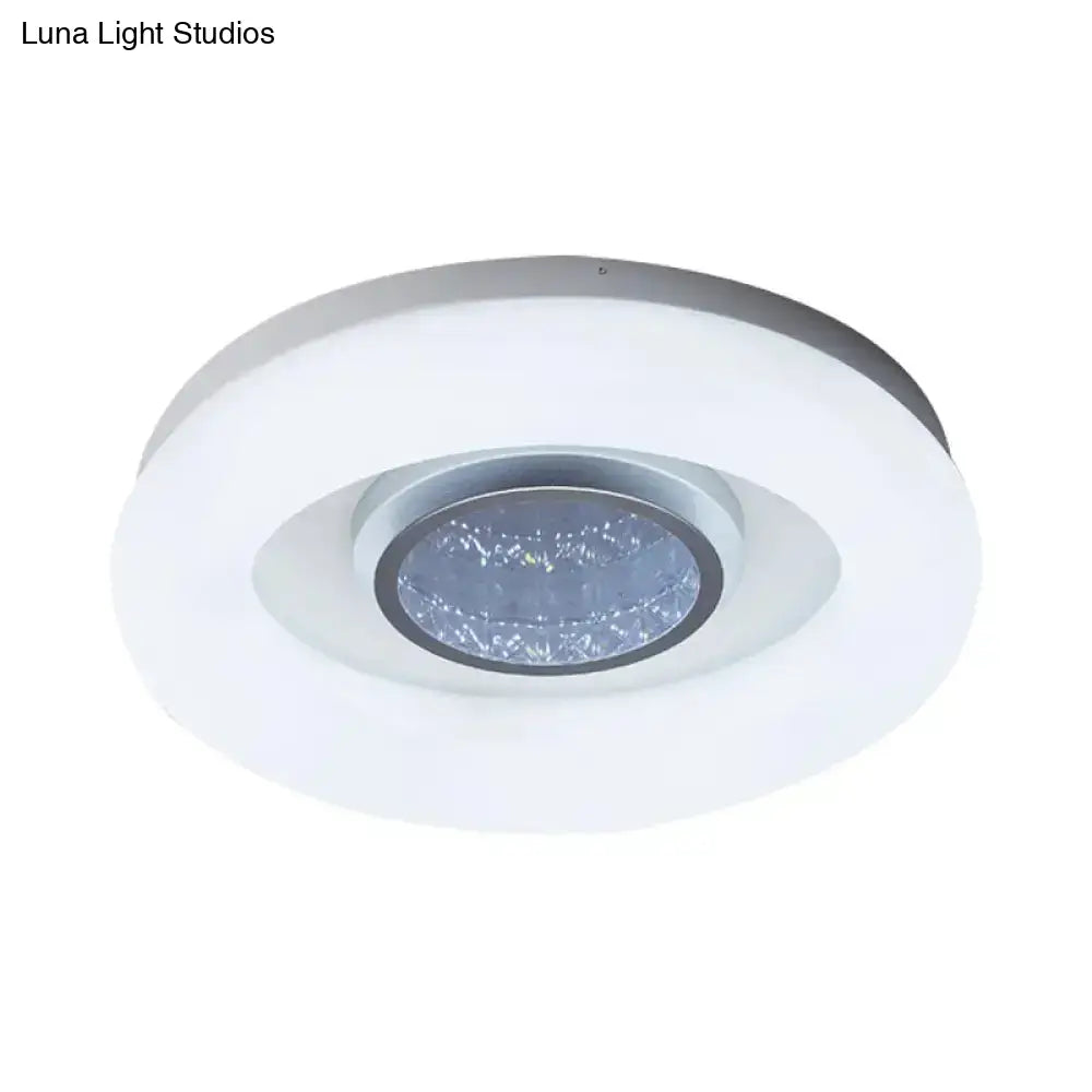 Minimalist Led Flush Mount Ceiling Light - Circular Acrylic Silver/Grey/Black Ideal For Hotels