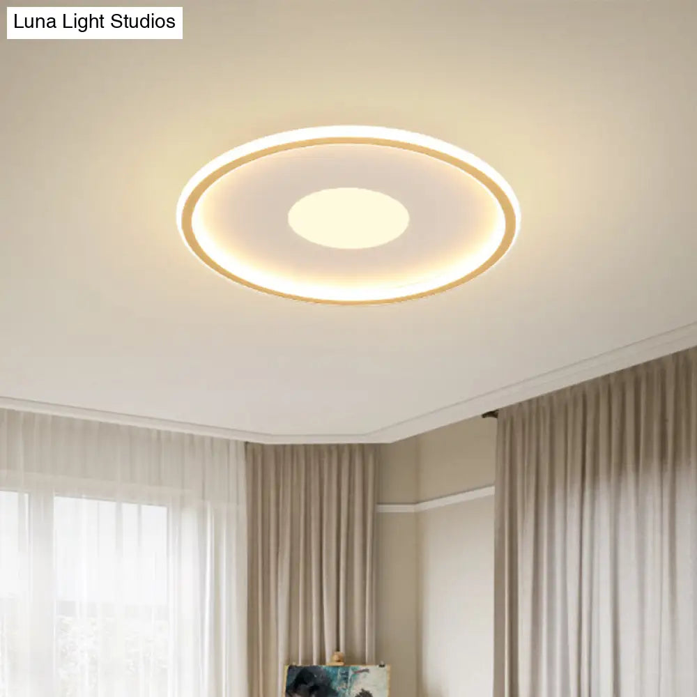 Minimalist Led Flush Mount Ceiling Light Disk-Shaped Ultrathin Acrylic In Black/Gold For Bedroom