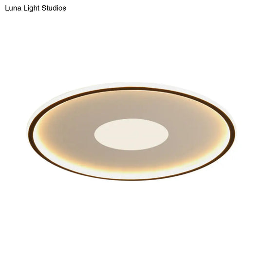 Minimalist Led Flush Mount Ceiling Light Disk-Shaped Ultrathin Acrylic In Black/Gold For Bedroom