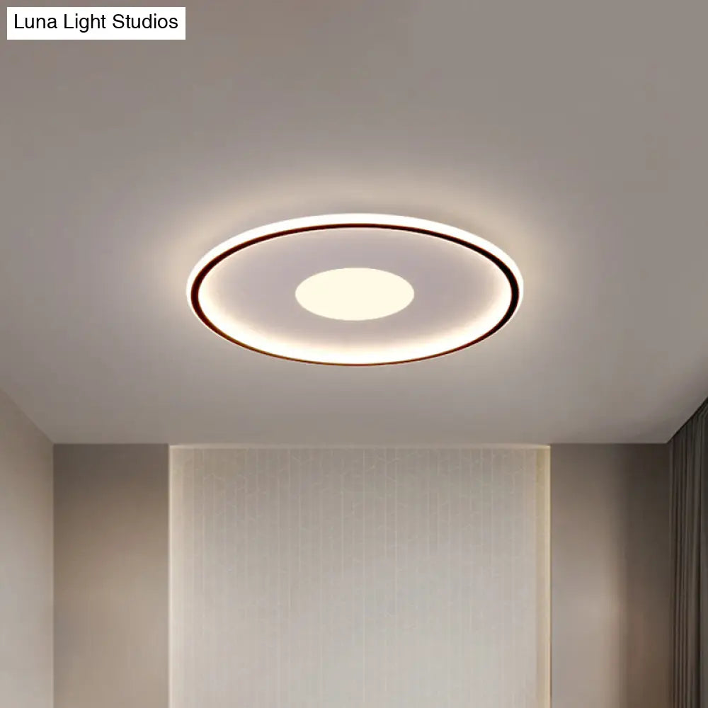 Minimalist Led Flush Mount Ceiling Light Disk-Shaped Ultrathin Acrylic In Black/Gold For Bedroom