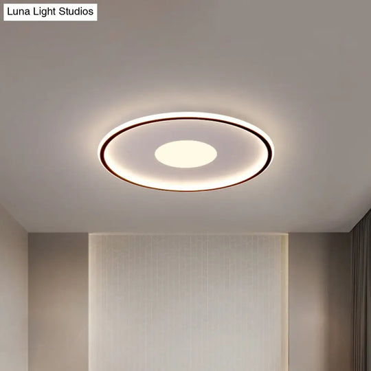 Minimalist Led Flush Mount Ceiling Light Disk-Shaped Ultrathin Acrylic In Black/Gold For Bedroom