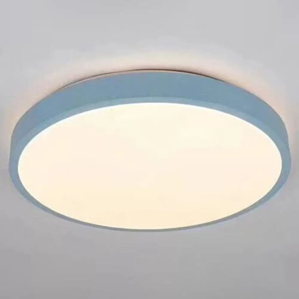 Minimalist Led Flush Mount Ceiling Light Fixture With Acrylic Chandelier Accent For Bedroom Blue /