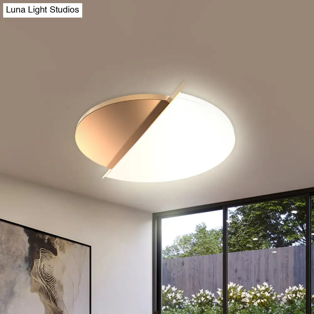 Minimalist Led Flush Mount Ceiling Light For Bedroom - 16’/23.5’ Wide With White Sunrise &