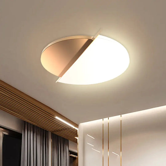 Minimalist Led Flush Mount Ceiling Light For Bedroom - 16’/23.5’ Wide With White Sunrise &