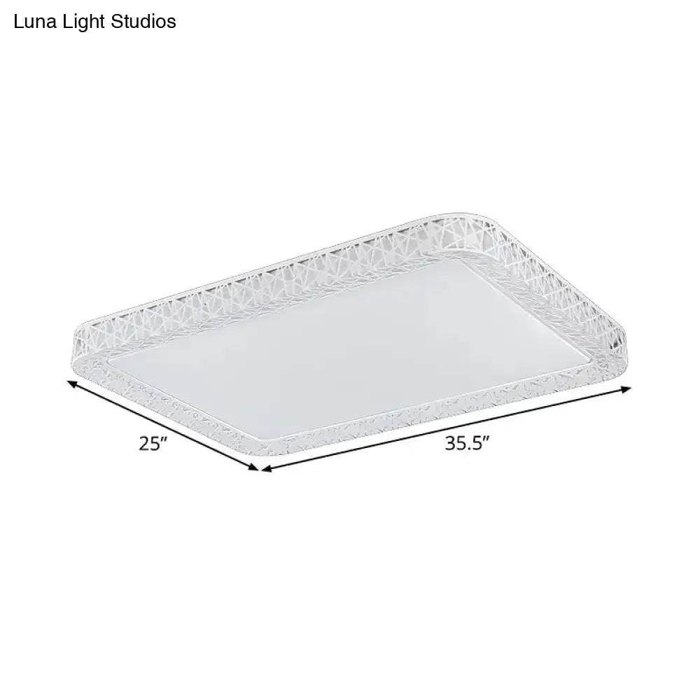 Minimalist Led Flush Mount Ceiling Light With Metal Shade - Warm/White Options