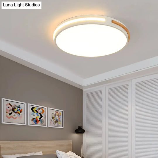 Minimalist Led Flush Mount Ceiling Light With Round Acrylic Shade - Bedroom Lighting Fixture