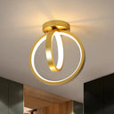 Minimalist Led Flush Mount Light For Hallways - Circular Black/Gold Warm/White Gold / White