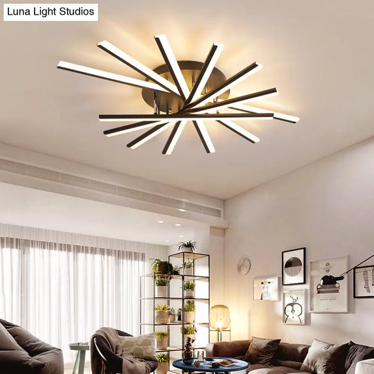 Minimalist Led Flush Mount Light For Living Room Ceiling 7 / Black Natural