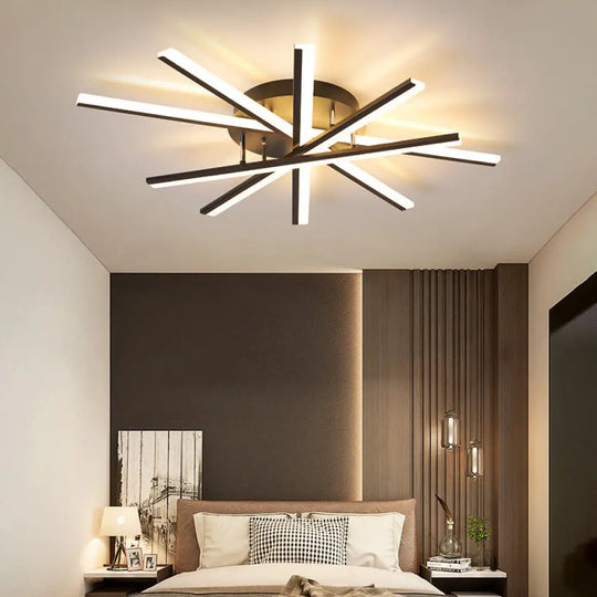 Minimalist Led Flush Mount Light For Living Room Ceiling 5 / Black White