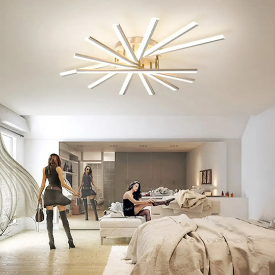 Minimalist Led Flush Mount Light For Living Room Ceiling 7 / White