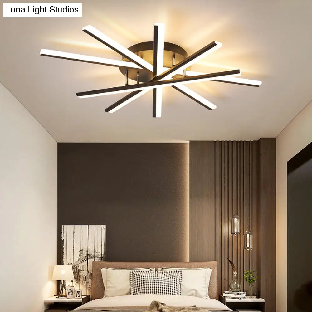 Minimalist Led Flush Mount Light For Living Room Ceiling 5 / Black White